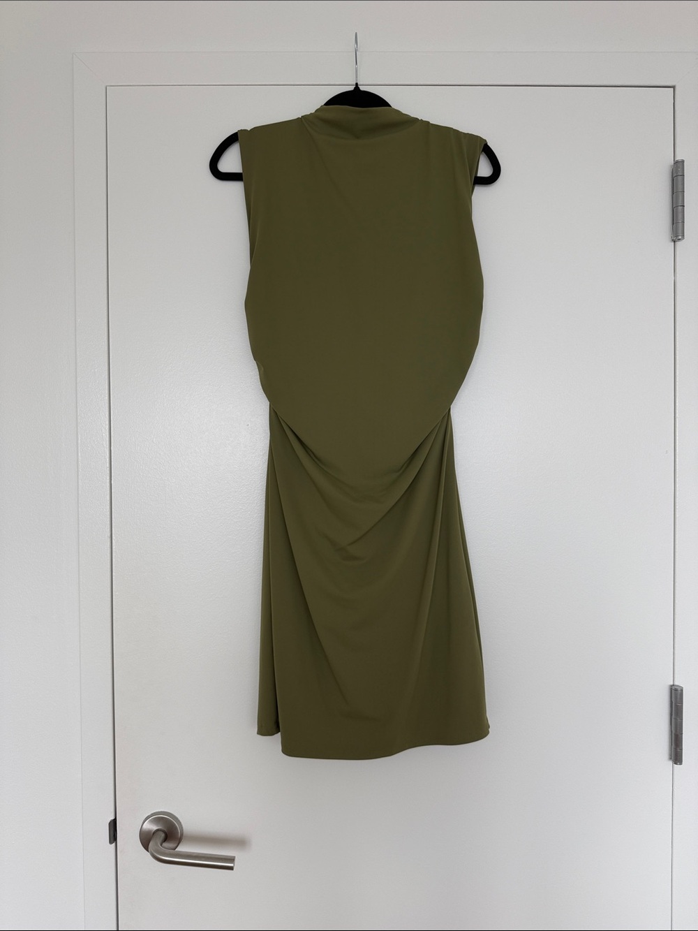 The Commons Sleeveless Olive Green Draped Women’s Dress - Size Medium